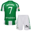 Maillot de Supporter Real Betis Antony 7 Domicile 2025-26 Pour Enfant